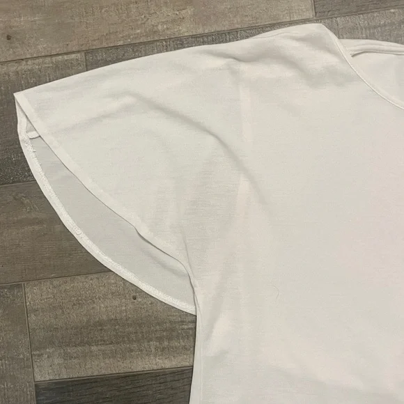 Zara Classic White Top USA M Blouse Feminine flowy Office Casual Classy modest - Picture 3 of 8